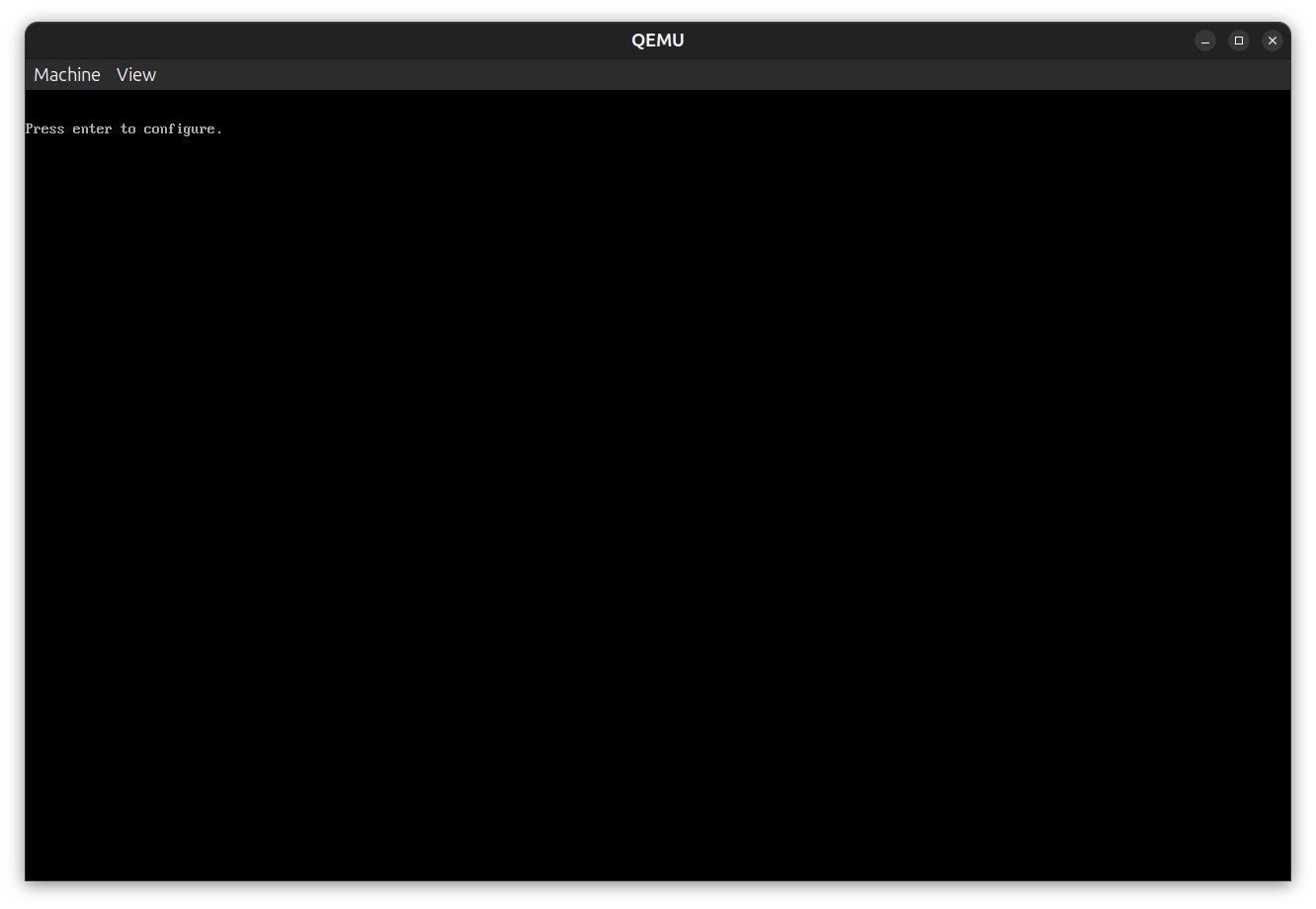 Press enter to configure